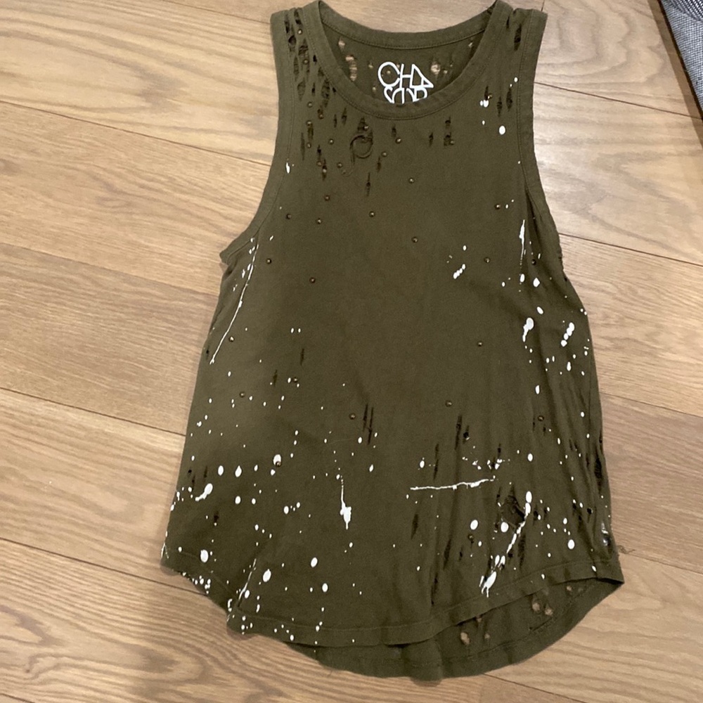 Chaser ripped and studded green tank